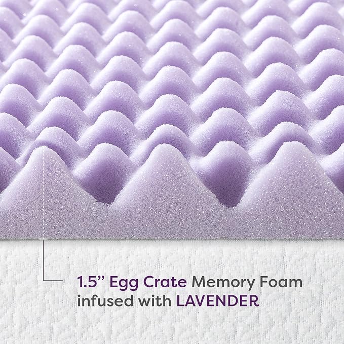 Best Price Mattress 1.5 Inch Egg Crate Memory Foam Mattress Topper - Image 7