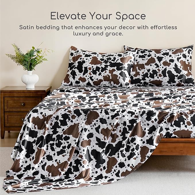 MR&HM Satin Sheets with Elastic Corner Straps, Twin Size 3-Piece Silky Bedding - Image 7