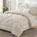 CozyLux Queen Comforter Set Beige by CozyLux