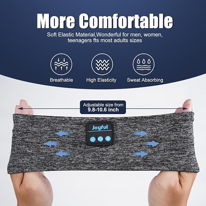 Sleep Headphones Bluetooth 5.3 Headband, Sports Wireless Earphones Sweat - Image 6