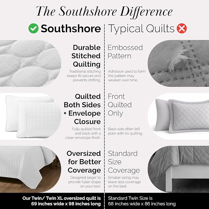 Southshore Fine Living, Inc. Twin XL Comforter Quilt Set, Dorm Room Bedding - Image 4