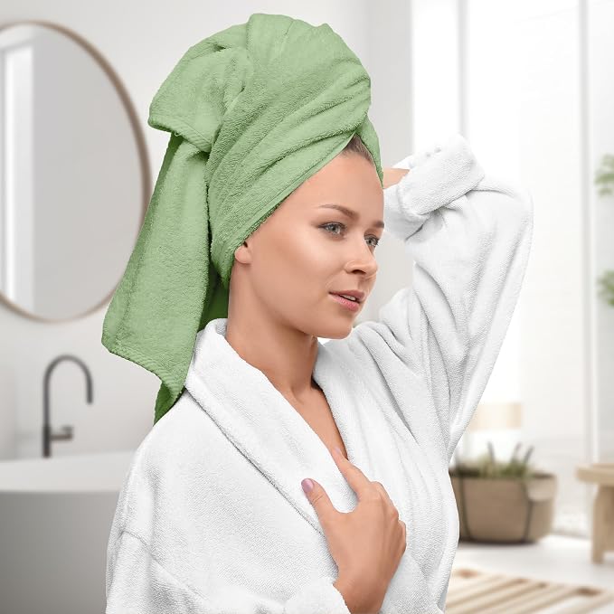 Avalon Towels Luxury 8 Piece Sage Green Towels Set, 2 Bath Towels, 2 Hand - Image 2