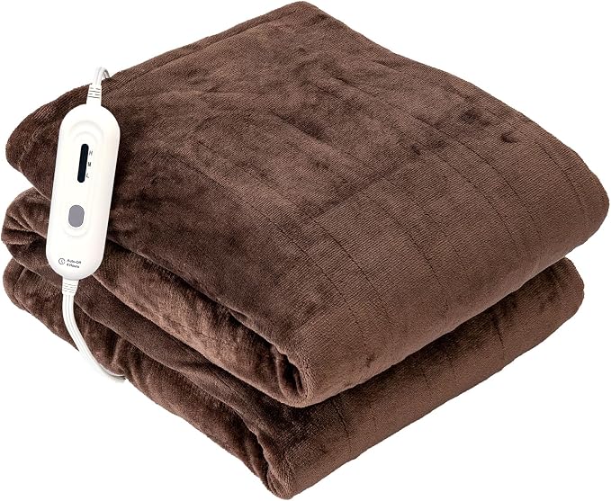 Tefici Electric Heated Blanket Throw, Super Cozy Soft 2-Layer Flannel 50" x 60" by StayWarmStayHappy