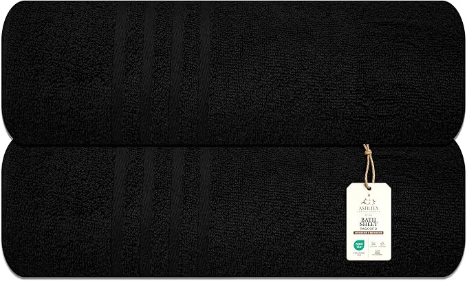 Pack of 2 Jumbo Bath Sheet 40 x 80 Inches, Extra Large Lightweight & Quick Dry by ASTILTEXCottonTowels