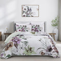 Floral Quilt Set King 3 Pieces Boho Green Quilt Coverlet Set Soft Microfiber by DRUCON