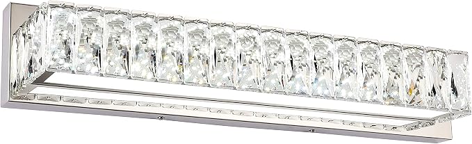 ZUZITO Crystal Bathroom Light Fixtures Over Mirror, 22.8in Modern LED Vanity by HOME