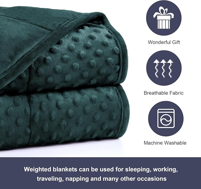 Alomidds Weighted Blanket for Adults, Cooling Breathable Soft and Comfort Minky - Image 7