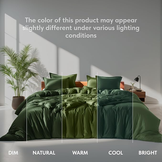 White Classic Dark Green Duvet Cover Queen Size, Microfiber Duvet Cover - Image 6
