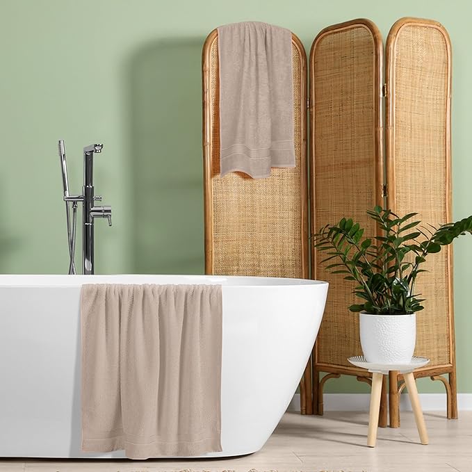 Belizzi Home Cotton 2 Pack Oversized Bath Towel Set 28x55 inches, Large Bath - Image 4