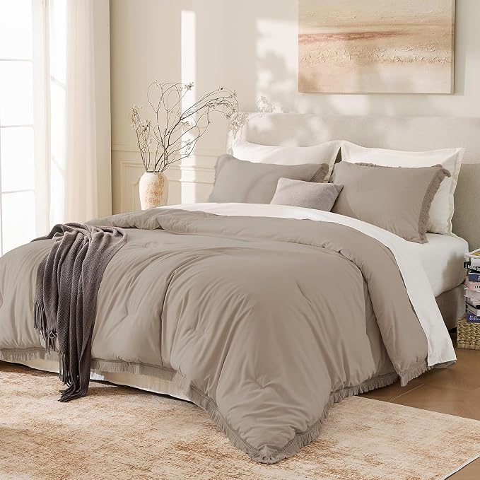 Andency California King Comforter Set Khaki - Image 2