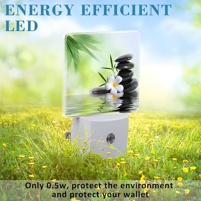 Plug in Night Lights Spa Concept Zen Stones Nightlight Plug Into Wall Dusk to - Image 6