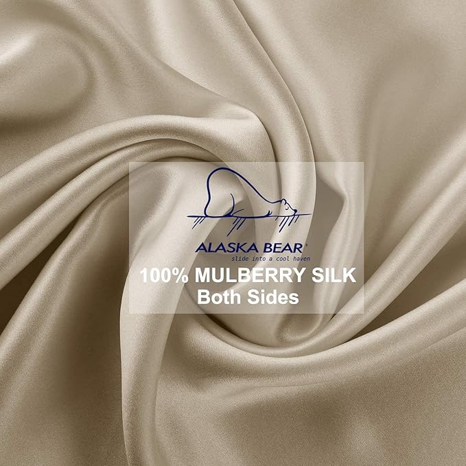 ALASKA BEAR Natural Silk Pillowcase, Hypoallergenic, 19 Momme, 600 Thread Count - Image 5