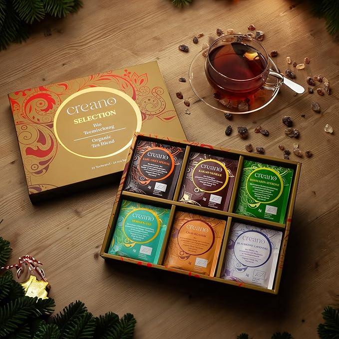 Creano Organic Tea Gift Set – 24 Organic Tea Bags in 6 Dreamy Varieties – 48 g* - Image 4