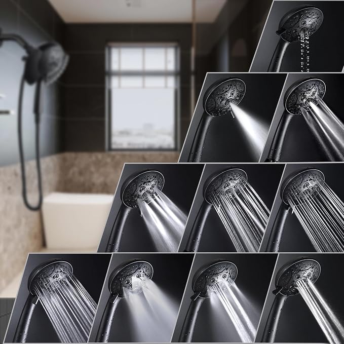 INAVAMZ Shower Heads with Handheld Spray Combo: 7.2" Rain Shower Head & - Image 3