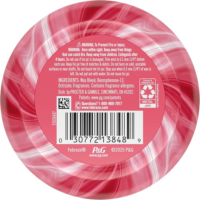 Febreze Scented Candle, Sweet Watermelon Vine Scent, 11 oz 4 Wick Candle - Image 9