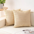 Aegero Pack of 2 Corduroy Decorative Throw Pillow Covers 20x20 InchSoft Boho by Unknown