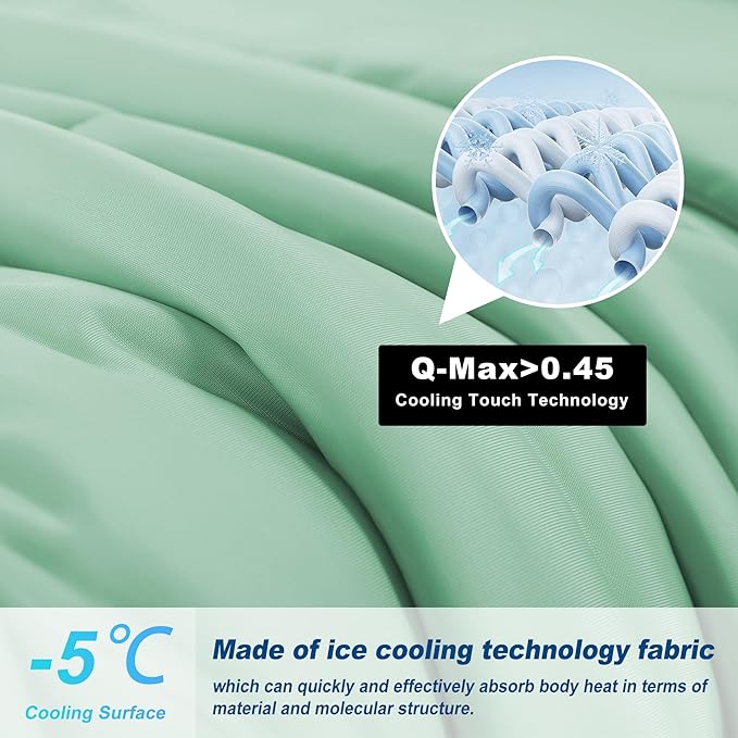 Cooling Comforter Queen Size, Double-Sided Cold Tech Fabric Quilted Bed - Image 2