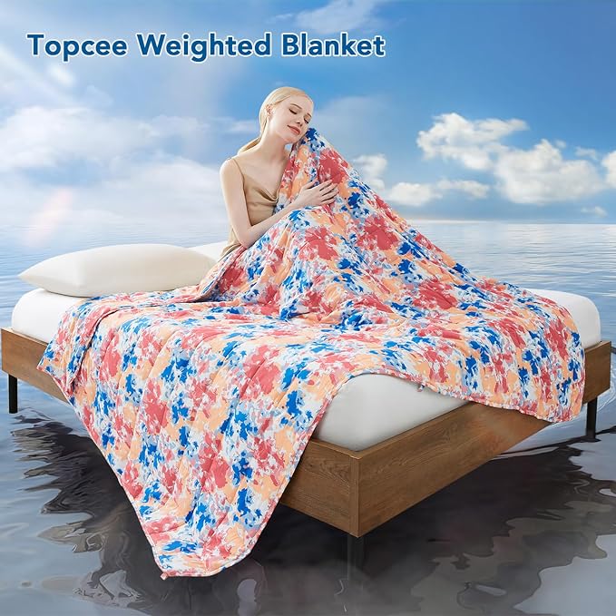 Topcee Weighted Blanket for Adults Queen Size Soft Cooling Heavy Blanket - Image 2