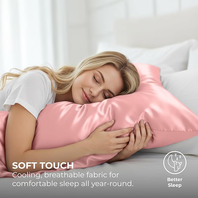 Pure Bedding Satin Pillowcase 2 Pack - Image 3