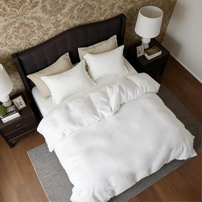 Simple&Opulence 100% Washed Linen Duvet Cover Set 88"x92" - Image 5