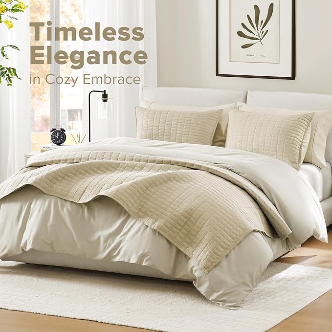 Comfort Spaces Kienna Quilt Set- Double Sided Stitching Design Summer Blanket - Image 2