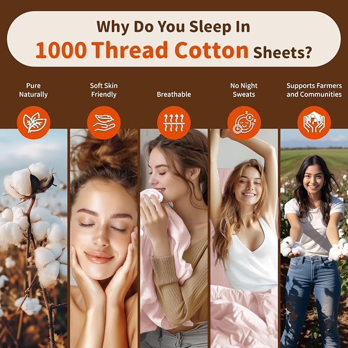 LBRO2M Split King Sheet Sets for Adjustable Bed 1000 Thread Count 100% Egyptian - Image 4