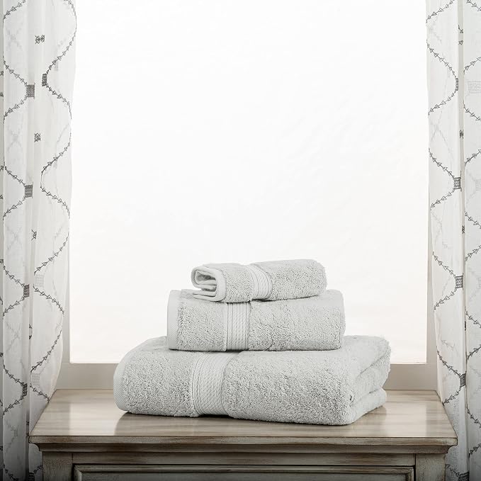 SUPERIOR Egyptian Cotton Pile 3 Piece Towel Set, Includes 1 Bath, 1 Hand - Image 2