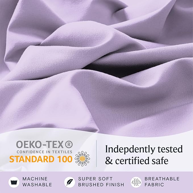 LuxClub 4 PC California King Sheet Set, Breathable Luxury Bed Sheets, Deep - Image 7