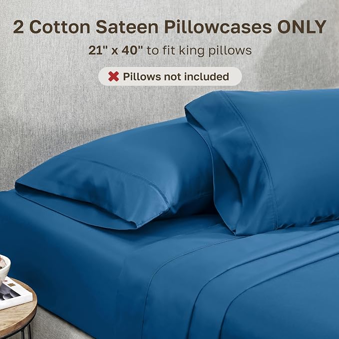 California Design Den King Size Pillow Cases Set of 2-400 Thread Count Sateen - Image 3