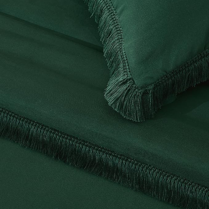 Andency Dark Emerald Green Comforter Set King Size, 3 Pieces Boho Lightweight - Image 7