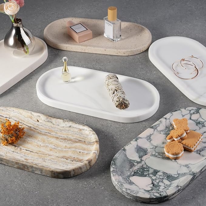 Koville Creamy White Marble Tray - Image 7