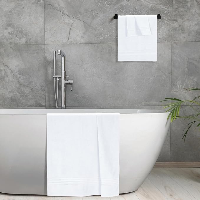 BOUTIQUO Ultra Soft 3 Pack Cotton Towel Set, Contains a Bath Towels 28x55 inch - Image 5