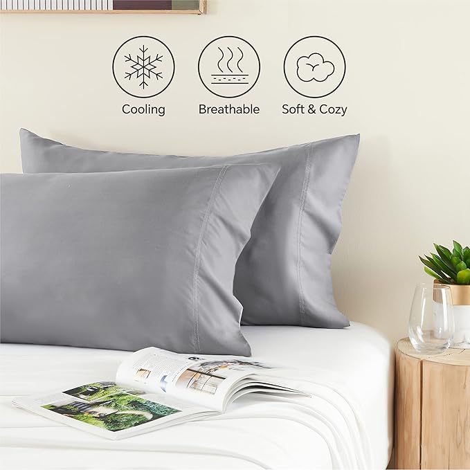 BEDELITE King Size Pillow Cases Set of 2, Rayon Derived from Bamboo, Cooling - Image 4
