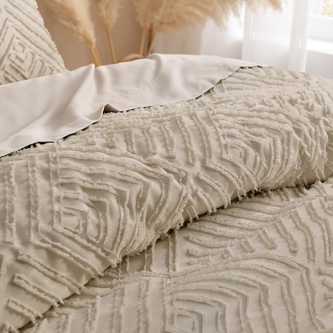 Andency Khaki King Size Comforter Set, 3 Pieces Boho Soft Bedding Set & - Image 5