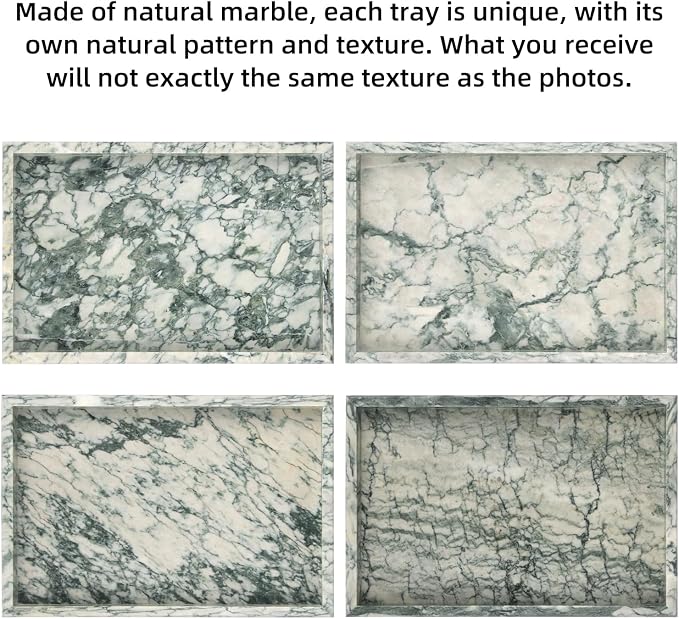 Marble Bathroom Vanity Tray, Natural Luxury Vanity Home Kitchen Bathroom Table - Image 4