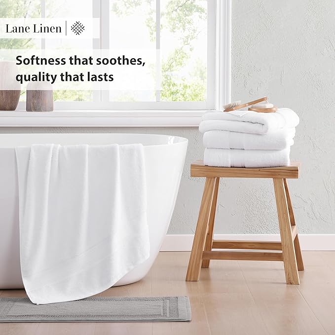 LANE LINEN 100% Cotton 4 Pack Bath Towels - Image 5