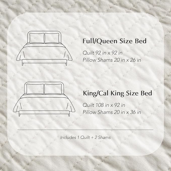 EVERGRACEHOME 100% Cotton Modern Lines Quilt Set Queen Size, Pre-Washed Soft - Image 8