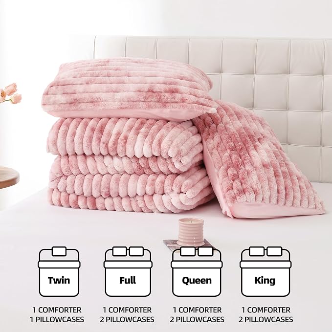 Smoofy Fluffy King Size Comforter Set 3 Pieces - Image 7