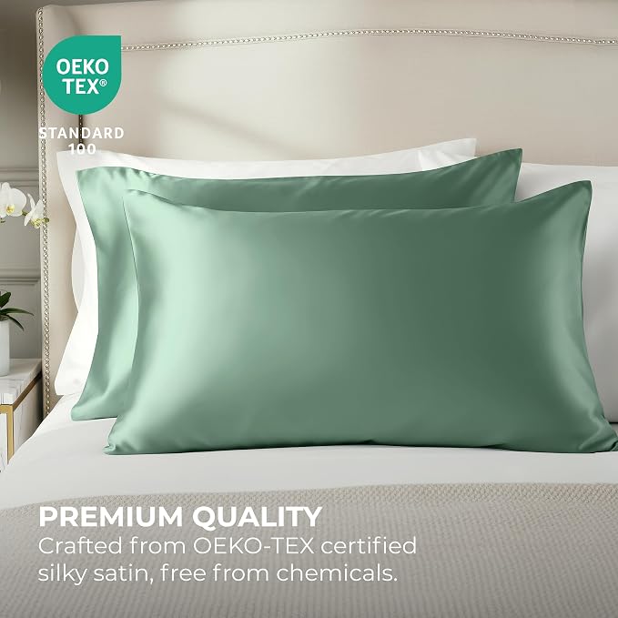 Pure Bedding Satin Pillowcase 2 Pack - Image 2