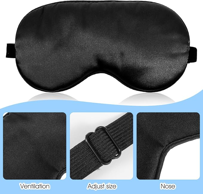 3 Pcs Sleep Mask, Silk Blackout Eye Mask Cover - Image 3