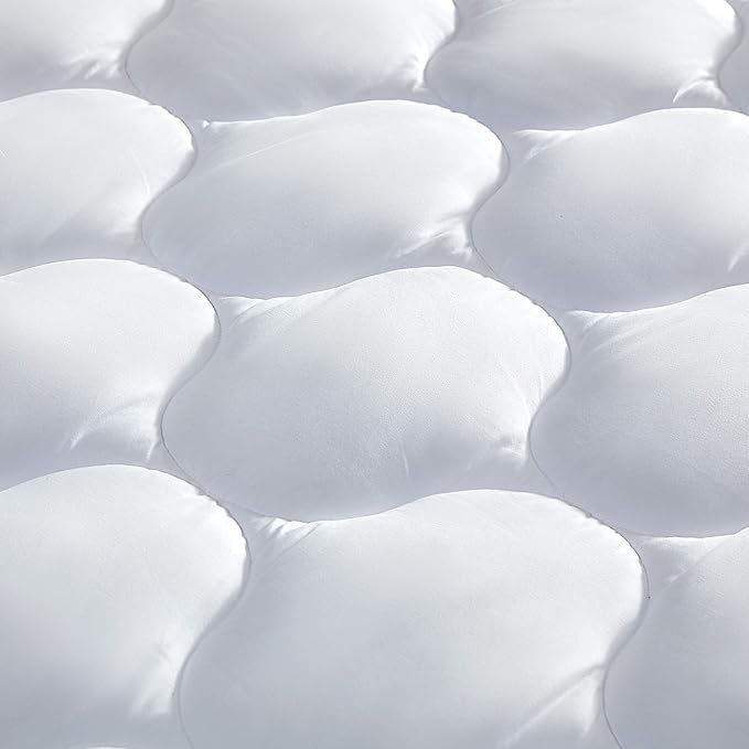 SLEEP ZONE Quilted Fitted King Size Mattress Pad Cover - Image 6