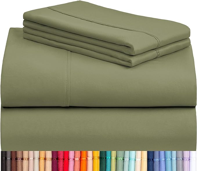LuxClub 4 PC California King Sheet Set, Deep Pockets Wrinkle Free Cooling Bed by LuxClub