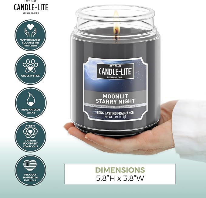 Candle-lite Scented Candles, Moonlight Starry Night, 18 oz Jar, Proudly Poured - Image 4