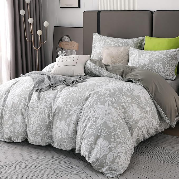 OAITE Duvet Cover Set Queen Size Floral Pattern 600 Thread Count Ultra Soft - Image 2