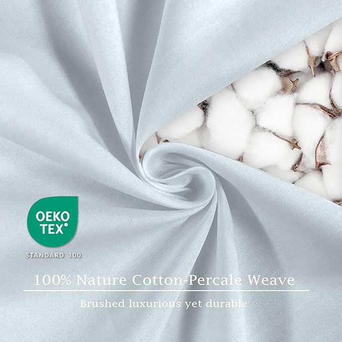 FreshCulture Pure Cotton Fitted Sheets Queen Size, 300 Thread Count Percale - Image 6