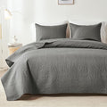 akkialla Dark Grey King/Cal King Quilt Set, Ultrasonic Lightweight Bedspread by akkialla