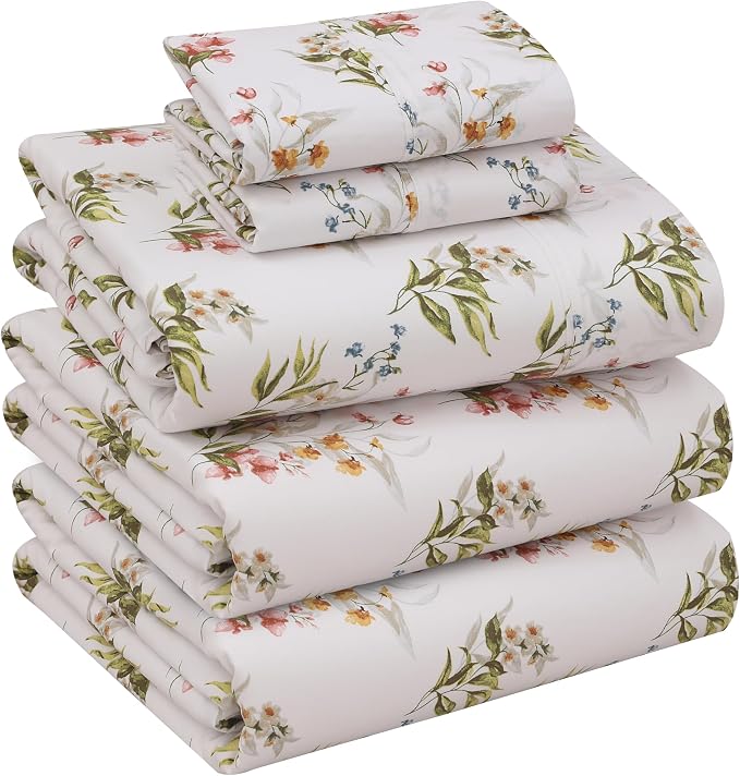 RUVANTI 100% Cotton Sheets – Split King Size Percale Bedding, Cooling & by Ruvanti