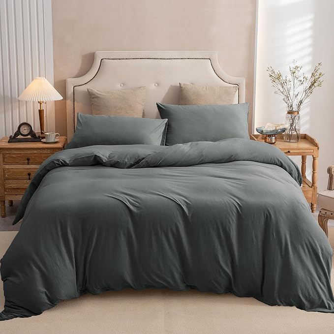 PURE ERA Jersey Knit Duvet Cover Set 100% T-Shirt Cotton Super Soft Comfy 2pc - Image 5