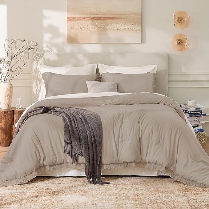 Andency California King Comforter Set Khaki by Andency