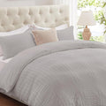 Cozyide Light Grey Duvet Cover Full Size, 3 Pieces Bedding Duvet Covers by cozyide
